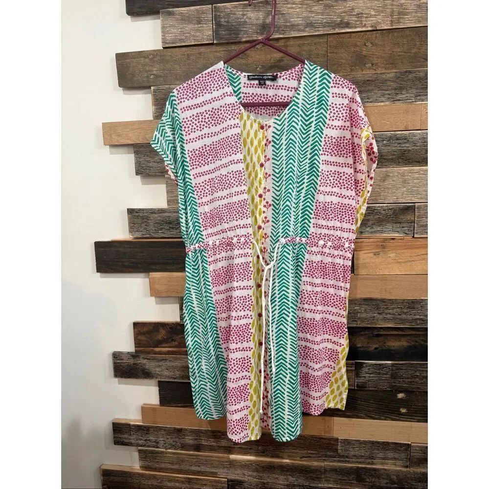 Gudrun Sjoden light weight top tunic blouse cover up boho lagenlook size Small
